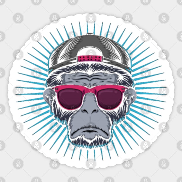 monkey t-shirt T-Shirt Sticker by kedesign1